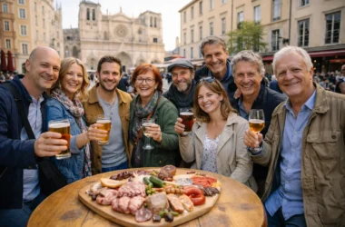 Moment de partage durant le séjour gastronomique lyonnais